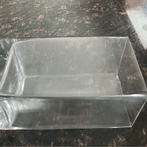 Beautiful, clear glass, rectangular flower vase, great condition, size 4 x 4” - Picture 2 of 3